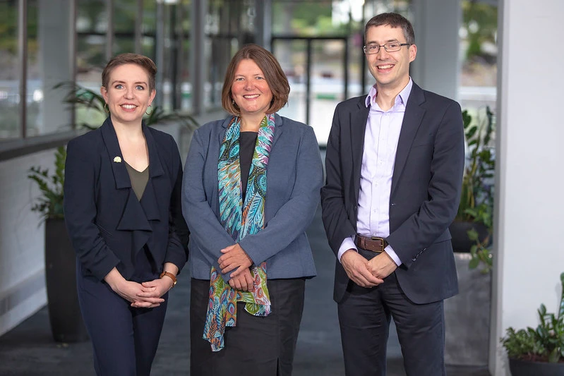 Green Party MP Ellie Chowns, pictured with co-leaders Carla Denyer and Adrian Ramsay